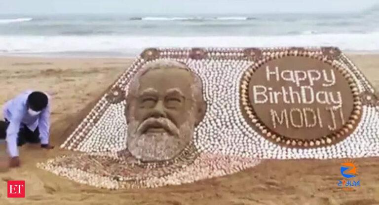 Watch: Sand artist Sudarsan Pattnaik creates sand art wishing PM Modi on his birthday – The Economic Times Video