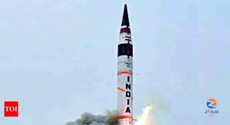 agni: Key trial of 5,000-km ICBM Agni-V in October | India News