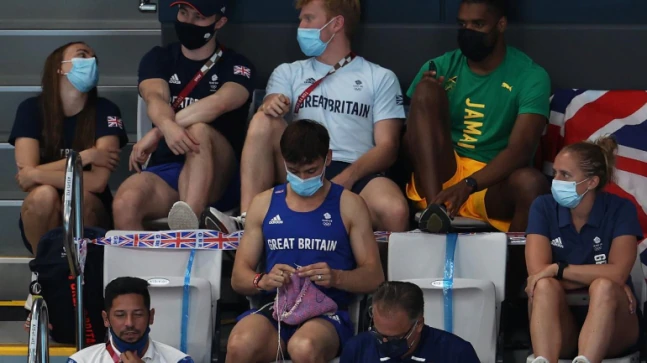 Tokyo Olympics: Great Britain’s Tom Daley spotted knitting in stands while watching women’s diving final