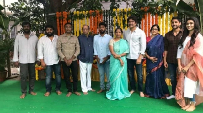 Nagarjuna and Naga Chaitanya begin Bangarraju shoot. See pics from puja ceremony