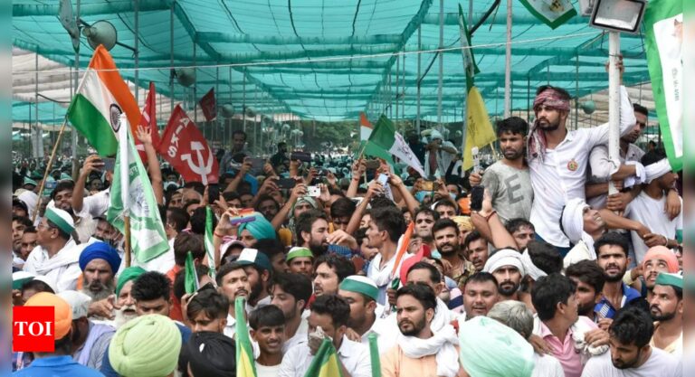 Windshield of BJP MP’s car smashed during farmers’ protest in Haryana | India News