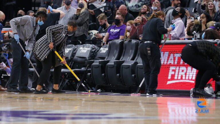 Jazz vs. Kings game at Golden 1 Center delayed after fan vomits courtside during fourth quarter