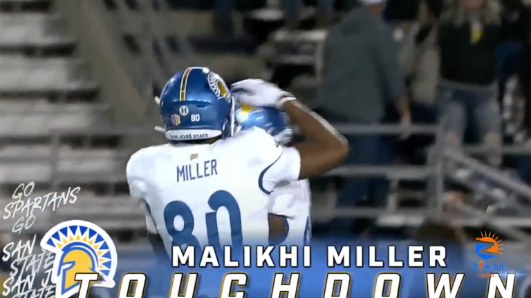 Nick Starkel finds Malikhi Miller for a 48-yard touchdown, narrows Nevada’s lead over San Jose State to 17-14