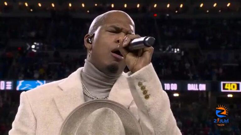 Ne-Yo sings the national anthem before Bears vs Lions