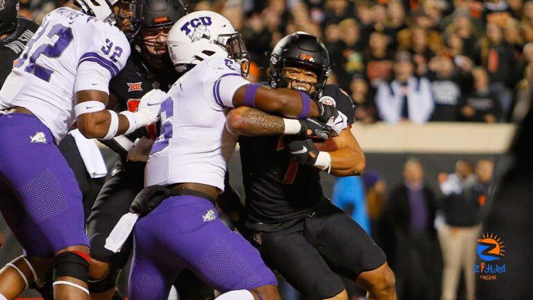 Jaylen Warren racks up three TDs as Oklahoma State steamrolls TCU 63-17