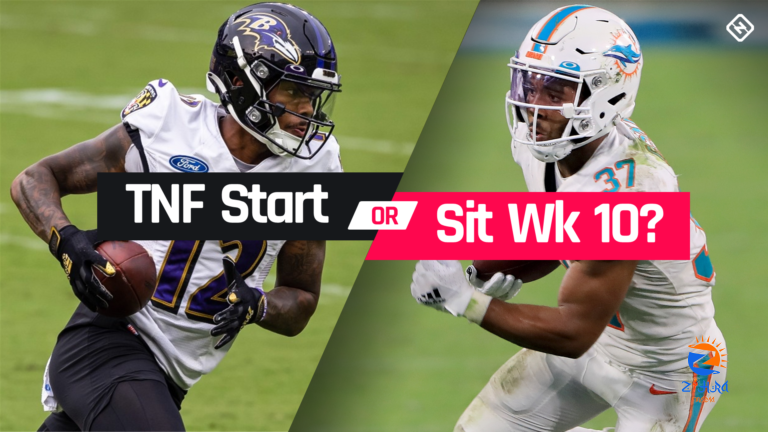 Ravens vs. Dolphins Fantasy Football Start ‘Em Sit ‘Em for Week 10 ‘Thursday Night Football’