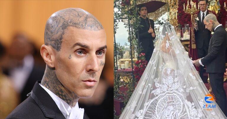 Kourtney Kardashian’s Wedding Veil Matches Travis Barker’s Tattoos