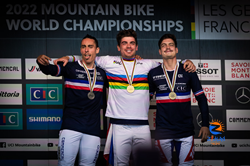 Monster Energy’s Amaury Pierron and Loris Vergier Win Silver and Bronze at the Mountain Bike Downhill World Championships in Les Gets, France