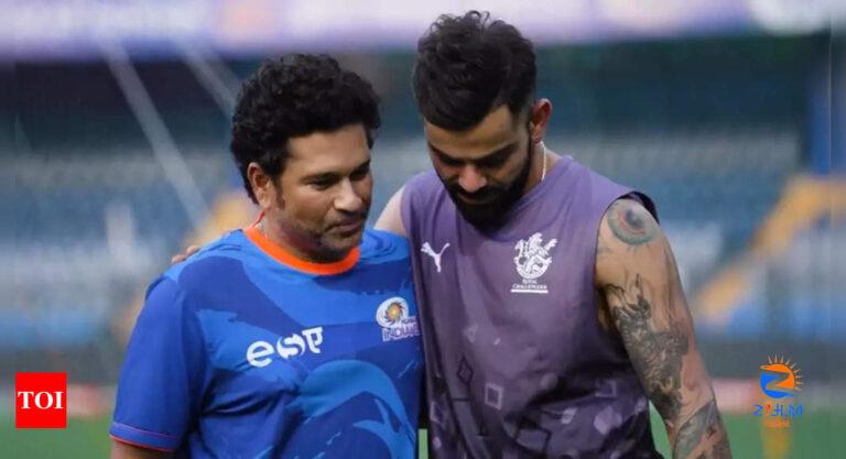 Watch: ‘A legendary catch-up’ – Sachin Tendulkar, Virat Kohli meet ahead of MI-RCB match | Cricket News