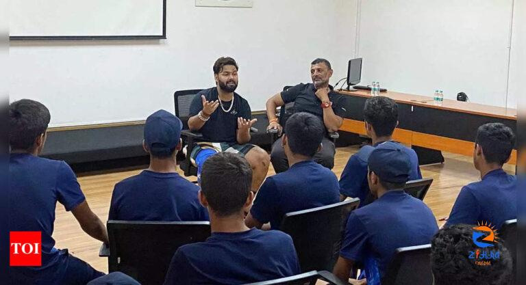 Rishabh Pant interacts with U-16 cricketers at National Cricket Academy | Cricket News