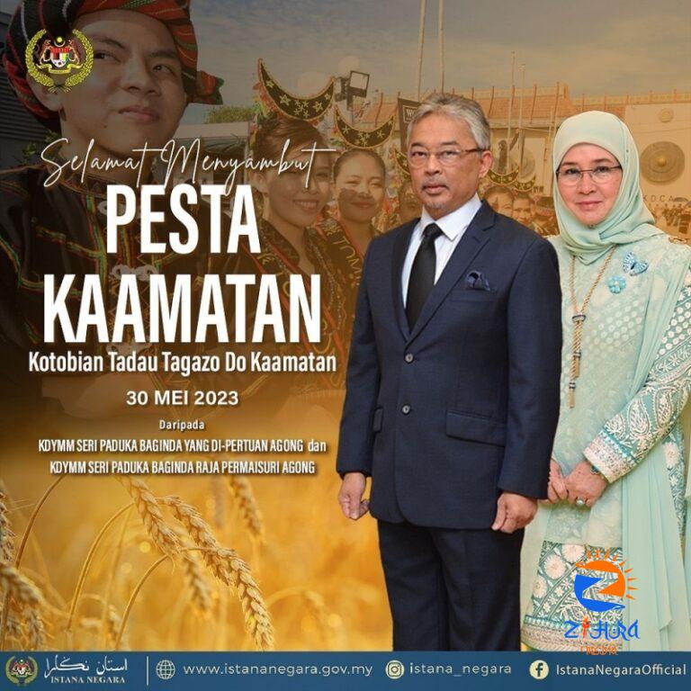 Agong, Permaisuri extend Pesta Kaamatan greetings