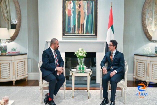 UAE Vice President Mansour bin Zayed meets British Foreign Secretary James Cleverly