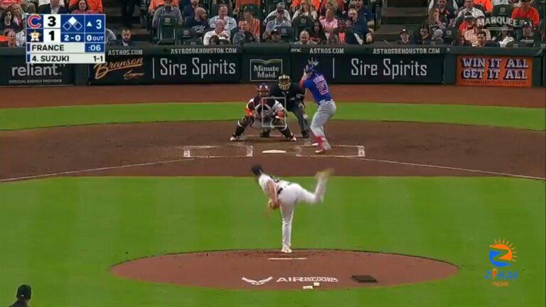 Seiya Suzuki smokes his second home run of the game to extend the Cubs' lead over the Astros