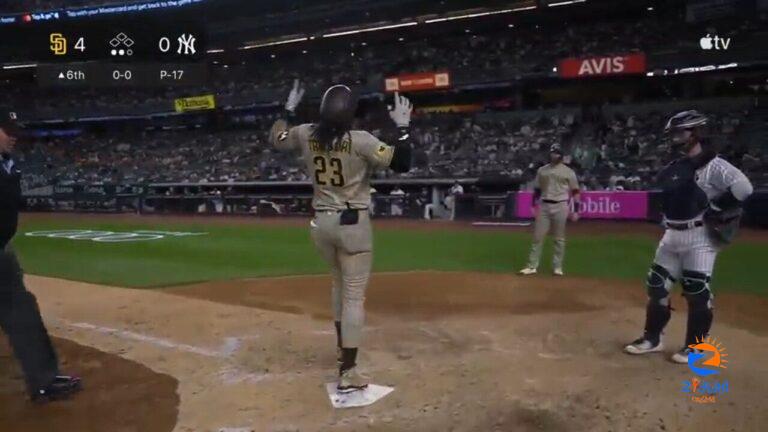 Fernando Tatis Jr. crushes a two-run homer, extending the Padres' lead over the Yankees