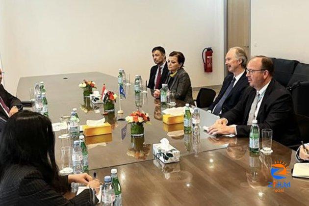 Shukri, Pedersen discuss solutions the crisis in Syria