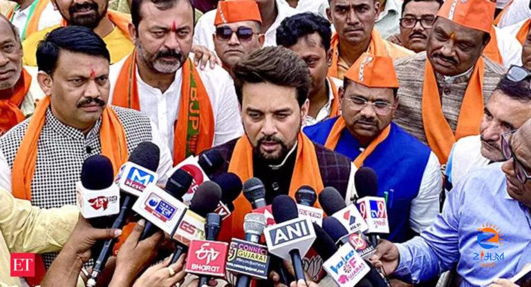 anurag thakur: Wrestlers’ protest: ‘We are handling the issue very sensitively,’ says Anurag Thakur – The Economic Times Video