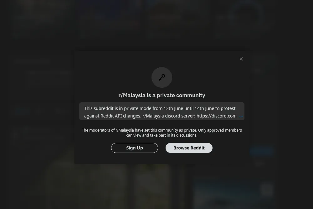 Thousands Of Subreddits Go Dark To Protest API Pricing Announcement, Including R/Malaysia