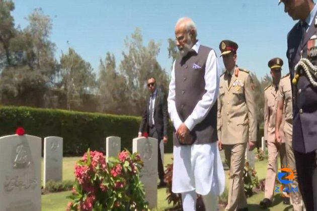 PM Modi visits Heliopolis War Cemetery in Egypt’s Cairo