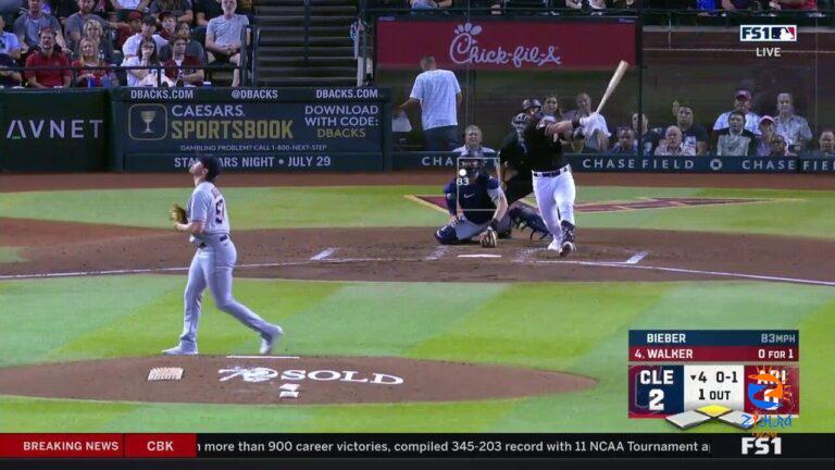 Diamondbacks' Christian Walker CRUSHES a two-run home run to tie the game against the Guardians