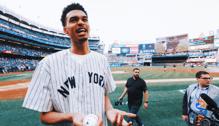 Victor Wembanyama throws first pitch at Yankee Stadium ahead of NBA draft