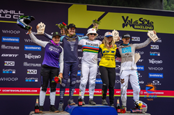 Monster Energy’s Mountain Bike Athletes Dominate at the UCI Downhill Mountain Bike World Cup in Val di Sole, Italy