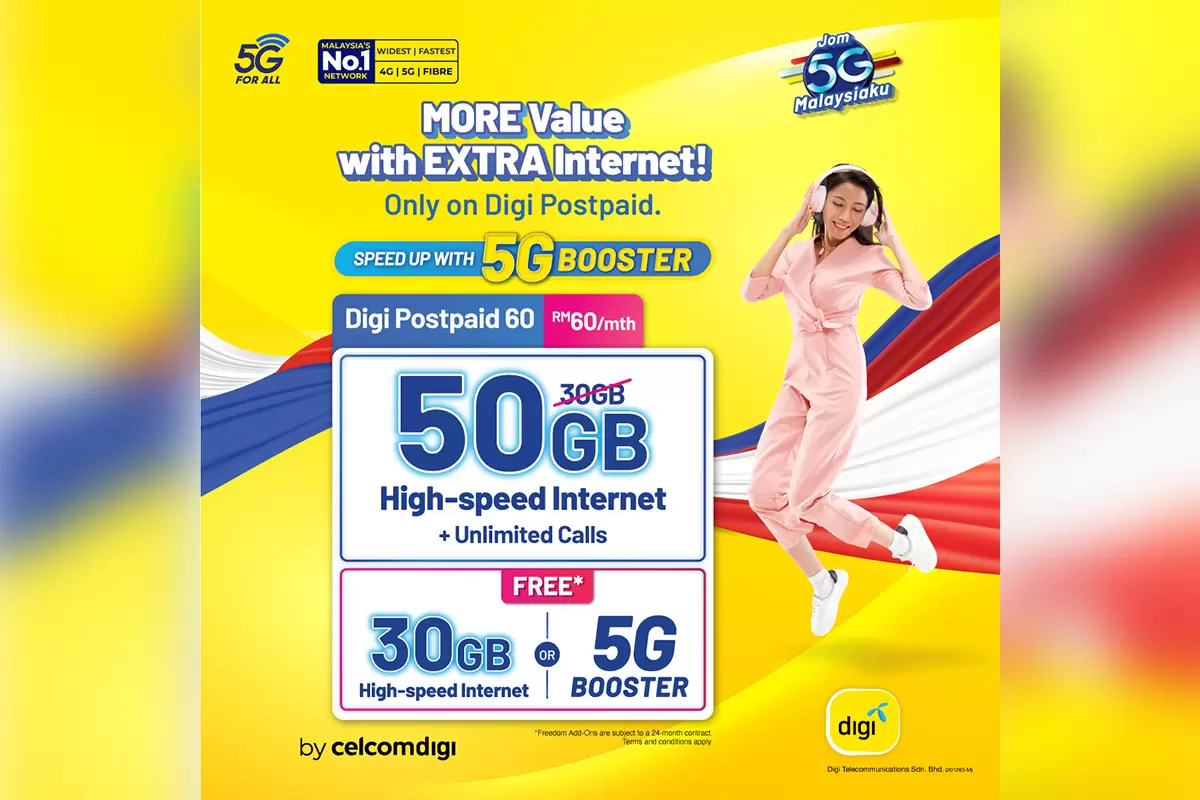 CelcomDigi Increases Digi Postpaid 60 High-Speed Data Quota From 30GB To 50GB