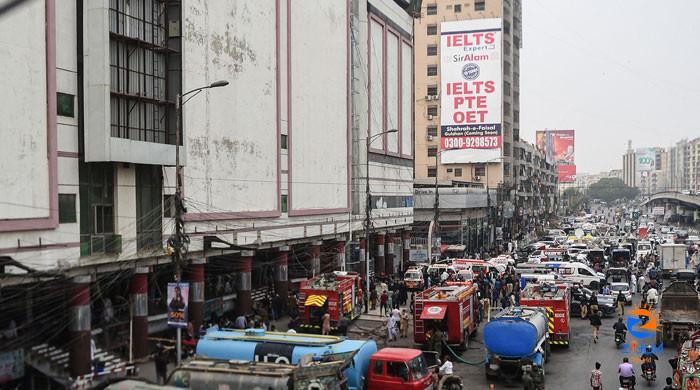 KE, fire brigade booked for Karachi shopping mall fire